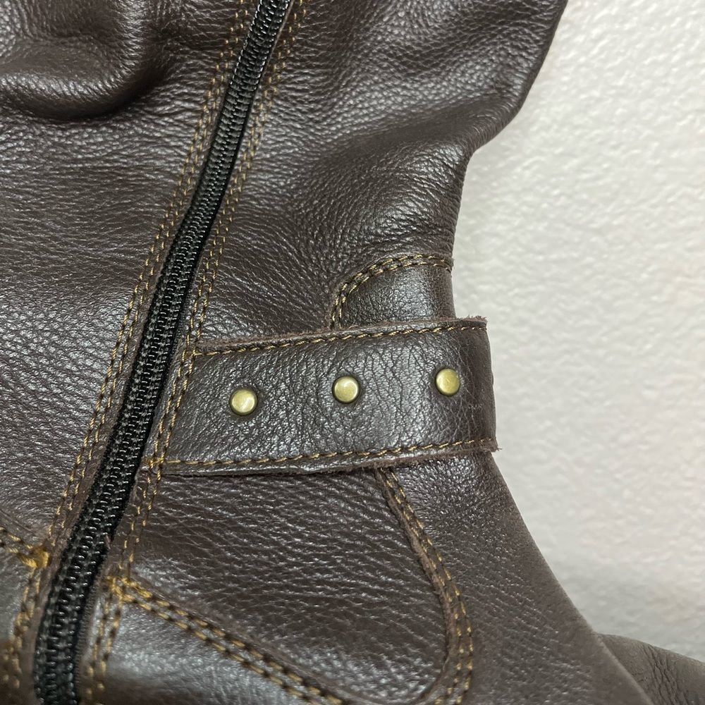 b.o.c. Womens Austin Faux Leather Flat Knee-High Boots With Buckle Brown Sz: 7.5 - Picture 5 of 8